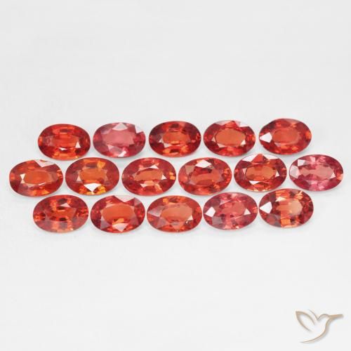 0.56ct طبيعي أحمر قرمزى لامع زفير, بيضوي, VVS-VS