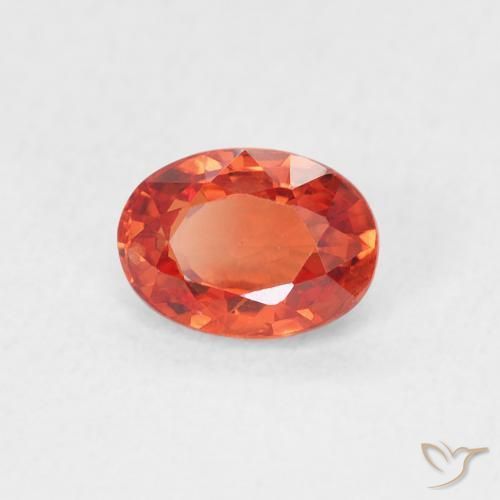 0.73ct طبيعي أحمر كثيف زفير, بيضوي, قليلا جدا