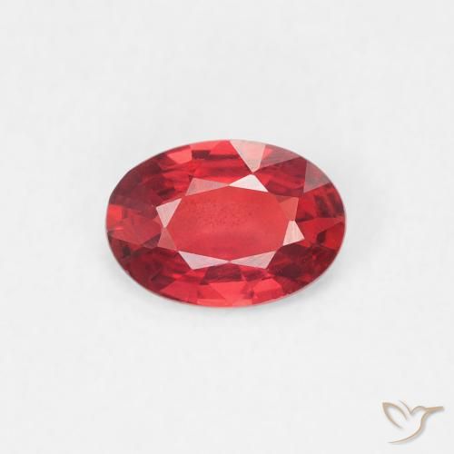 0.45ct طبيعي أحمر متوسط زفير, بيضوي, قليلا جدا, Photo A