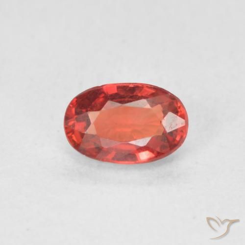 0.59ct طبيعي أحمر قرمزى لامع زفير, بيضوي, VVS-VS