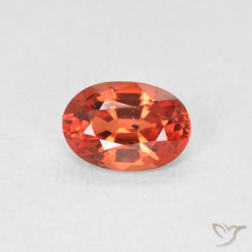 0.54ct طبيعي برتقالى محمر زفير, بيضوي, VVS-VS
