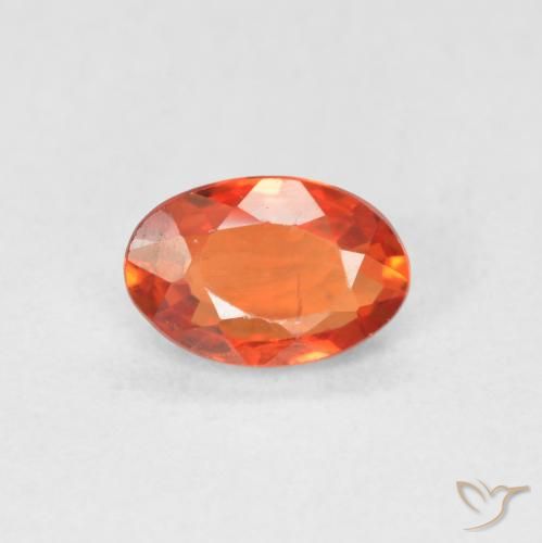 0.56ct طبيعي برتقالى نارى زفير, بيضوي, VVS-VS