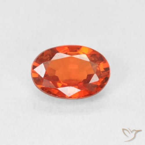 0.67ct طبيعي برتقالى محمر زفير, بيضوي, VVS-VS