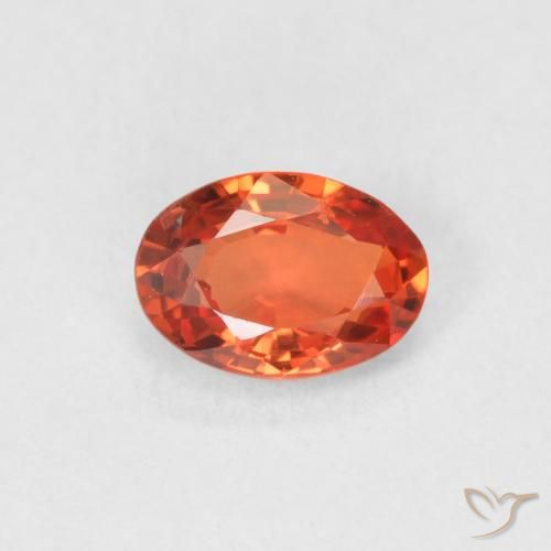 0.60ct طبيعي برتقالى محمر زفير, بيضوي, VVS-VS, Photo A