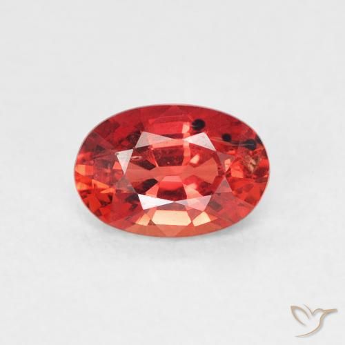 0.65ct طبيعي أحمر كثيف زفير, بيضوي, قليلا جدا