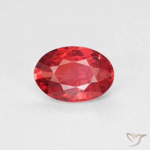 0.53ct طبيعي أحمر لامع زفير, بيضوي, قليلا جدا