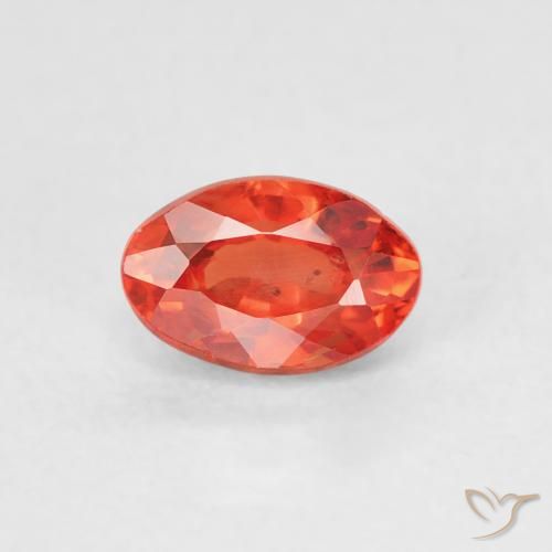 0.68ct طبيعي برتقالى محمر زفير, بيضوي, قليلا جدا