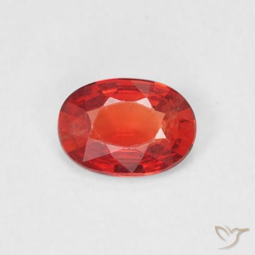 0.44ct طبيعي أحمر لامع زفير, بيضوي, قليلا جدا