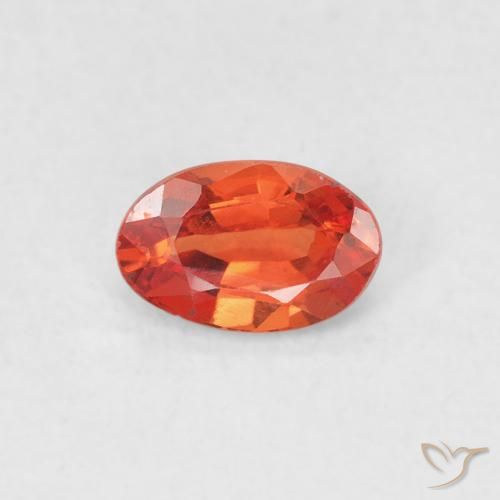 0.54ct طبيعي برتقالى محمر زفير, بيضوي, VVS-VS