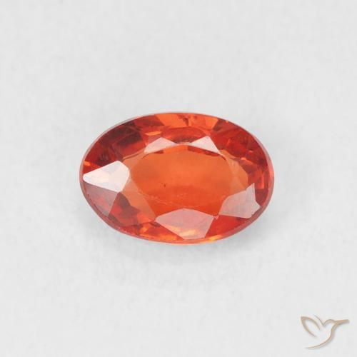 0.70ct طبيعي برتقالى محمر زفير, بيضوي, VVS-VS