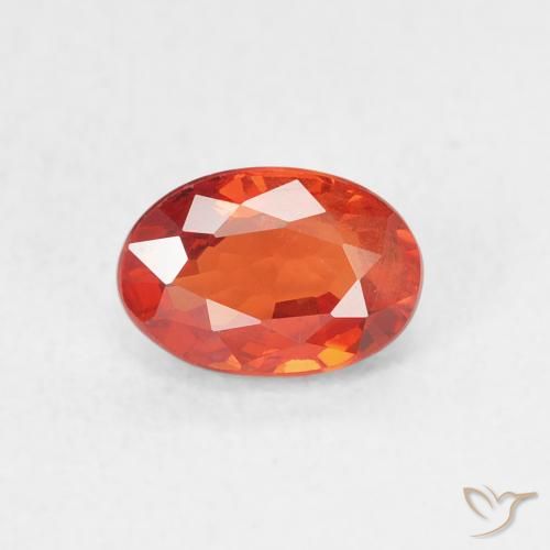 0.76ct طبيعي برتقالى محمر زفير, بيضوي, قليلا جدا