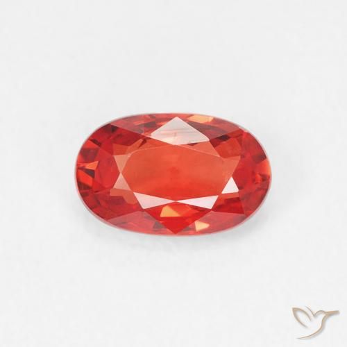 0.61ct طبيعي أحمر قرمزى لامع زفير, بيضوي, قليلا جدا