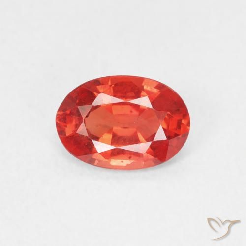 0.54ct طبيعي أحمر متوسط زفير, بيضوي, قليلا جدا
