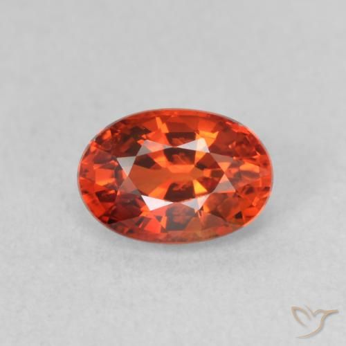 0.73ct طبيعي أحمر كهرمانى غامق زفير, بيضوي, VVS-VS