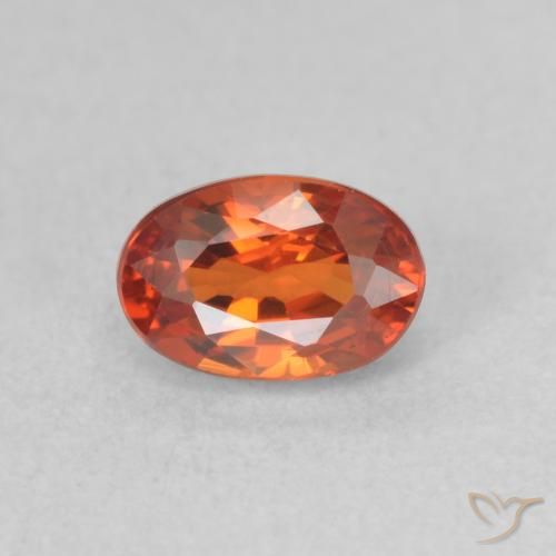 0.84ct طبيعي برتقالى محمر زفير, بيضوي, VVS-VS