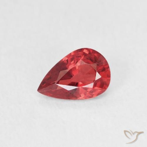 0.42ct طبيعي أحمر قرمزى زفير, شكل الكمثرى, VVS-VS