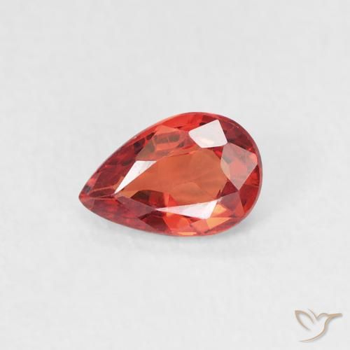 0.46ct طبيعي أحمر قرمزى لامع زفير, شكل الكمثرى, VVS-VS
