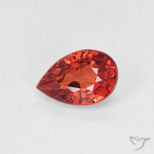 0.64ct طبيعي أحمر متوسط زفير, شكل الكمثرى, VVS-VS