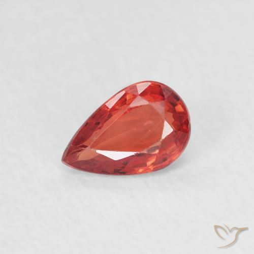 0.44ct طبيعي أحمر متوسط زفير, شكل الكمثرى, VVS-VS