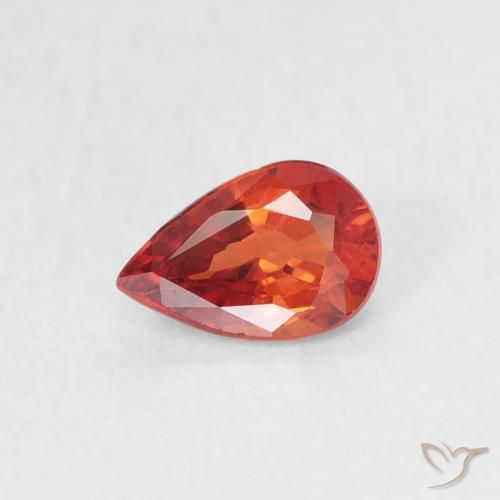 0.51ct طبيعي أحمر كثيف زفير, شكل الكمثرى, VVS-VS