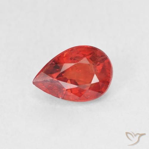 0.68ct طبيعي أحمر نارى زفير, شكل الكمثرى, قليلا جدا