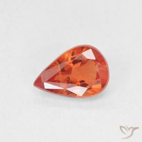 0.58ct طبيعي أحمر متوسط زفير, شكل الكمثرى, قليلا جدا