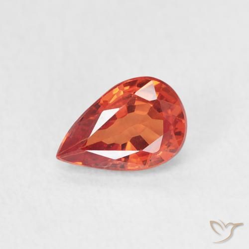 0.63ct طبيعي برتقالى دافئ زفير, شكل الكمثرى, قليلا جدا