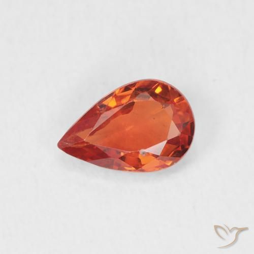 0.50ct طبيعي برتقالى متوسط زفير, شكل الكمثرى, قليلا جدا