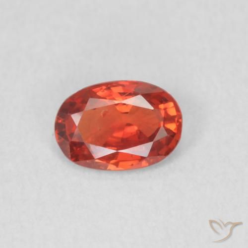 0.48ct طبيعي أحمر متوسط زفير, بيضوي, قليلا جدا