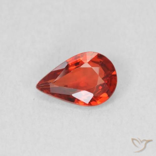 0.40ct طبيعي أحمر لامع زفير, شكل الكمثرى, VVS-VS