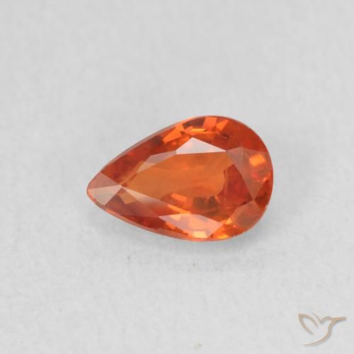 0.53ct طبيعي برتقالى متوسط زفير, شكل الكمثرى, قليلا جدا