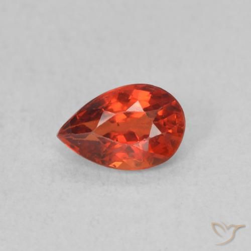 0.50ct طبيعي أحمر كثيف زفير, شكل الكمثرى, قليلا جدا