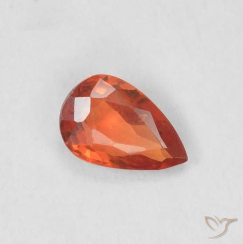 0.51ct طبيعي أحمر قرمزى لامع زفير, شكل الكمثرى, قليلا جدا