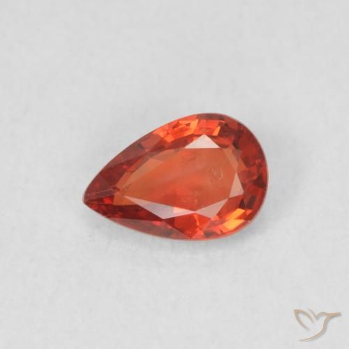 0.55ct طبيعي أحمر كثيف زفير, شكل الكمثرى, قليلا جدا