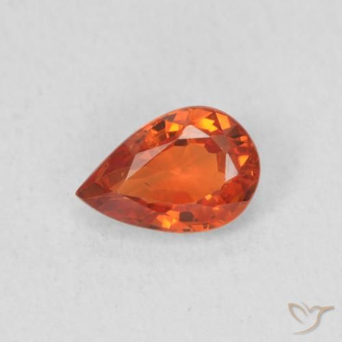0.59ct طبيعي برتقالى محمر زفير, شكل الكمثرى, قليلا جدا