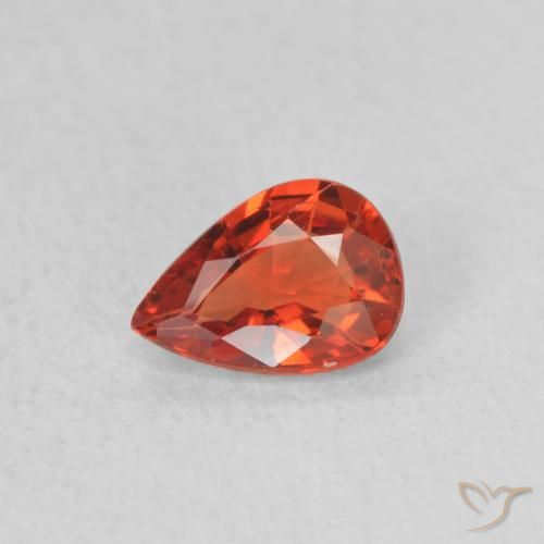 0.41ct طبيعي أحمر قرمزى لامع زفير, شكل الكمثرى, قليلا جدا