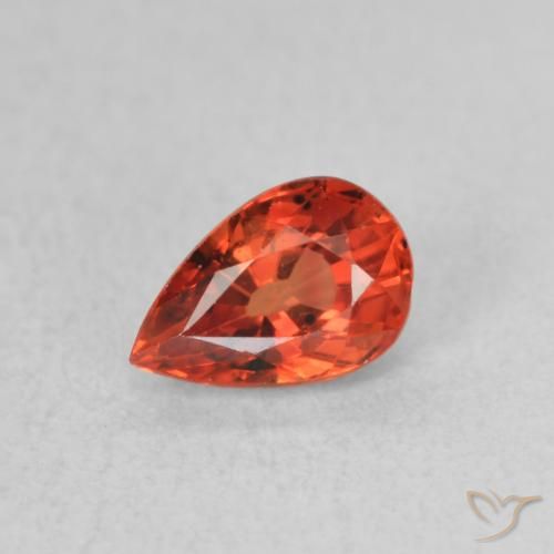 0.66ct طبيعي أحمر كثيف زفير, شكل الكمثرى, VVS-VS