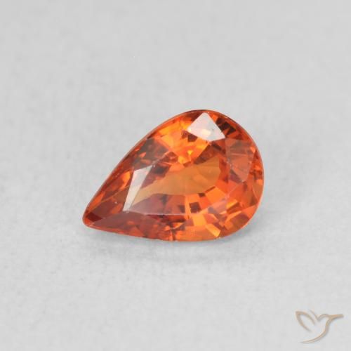 0.61ct طبيعي برتقالى نارى زفير, شكل الكمثرى, VVS-VS