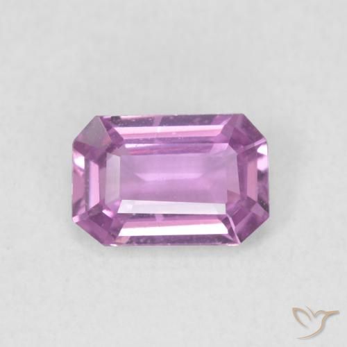 0.66ct طبيعي وردى-أرجوانى زفير, قص الزمرد, VVS