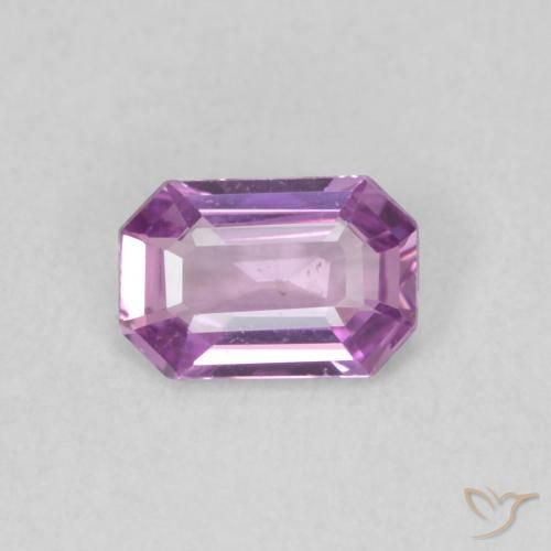 0.53ct طبيعي أرجوانى وردى متوسط زفير, قص الزمرد, قليلا جدا
