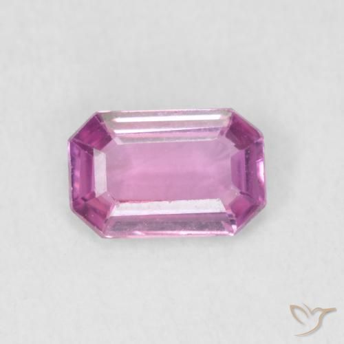 0.57ct طبيعي وردى-أرجوانى زفير, قص الزمرد, VVS