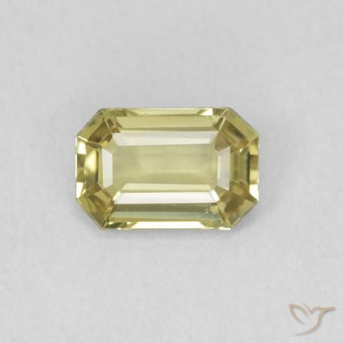 0.70ct طبيعي أصفر باهت زفير, قص الزمرد, VVS