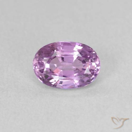 0.73ct طبيعي أرجوانى وردى متوسط زفير, بيضوي, قليلا جدا