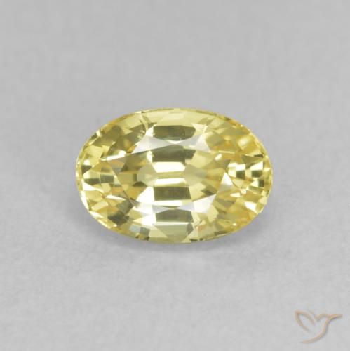 0.81ct طبيعي أصفر فاتح زفير, بيضوي, VVS