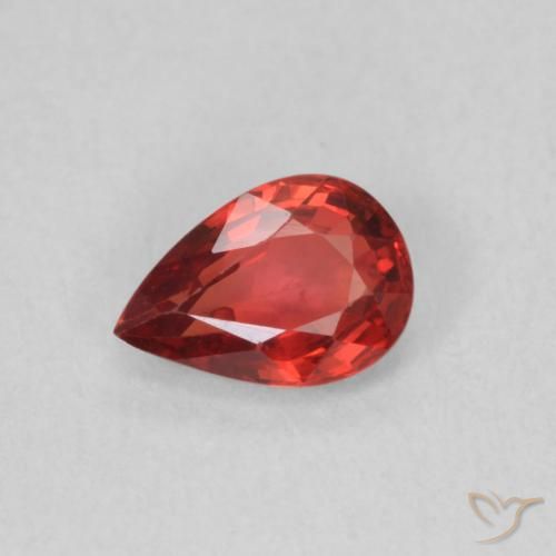 0.50ct طبيعي أحمر غامق زفير, شكل الكمثرى, VVS, Photo A
