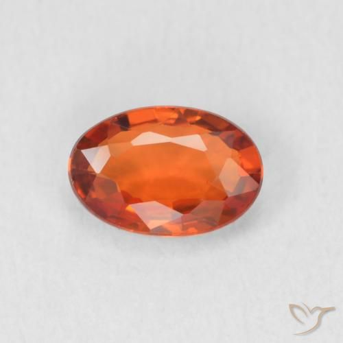 0.64ct طبيعي برتقالى محمر زفير, بيضوي, VVS