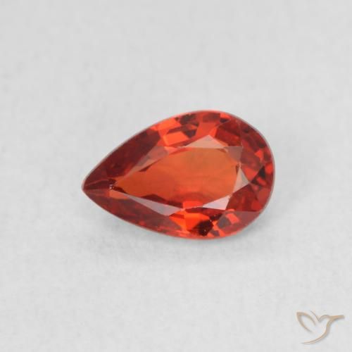 0.47ct طبيعي أحمر نارى زفير, شكل الكمثرى, VVS