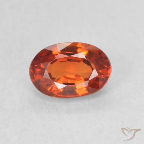 0.78ct طبيعي برتقالى محمر زفير, بيضوي, VVS