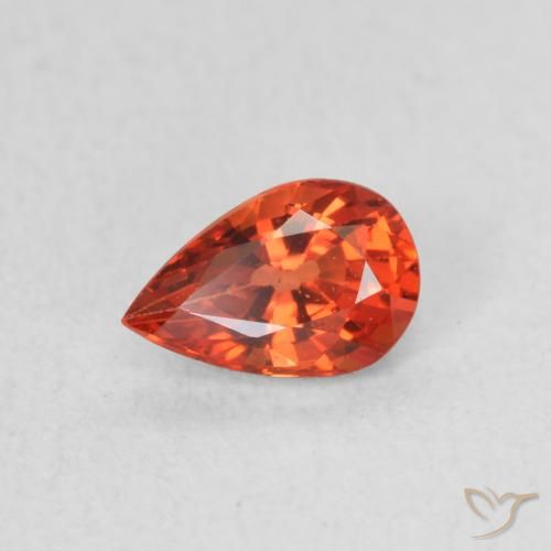 0.49ct طبيعي برتقالى محمر زفير, شكل الكمثرى, VVS