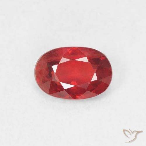 0.61ct طبيعي أحمر متوسط زفير, بيضوي, قليلا جدا